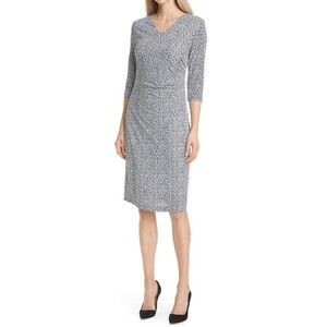 BOSS Women's Epona Printed Jersey Dress in Midnight Fantasy Size M